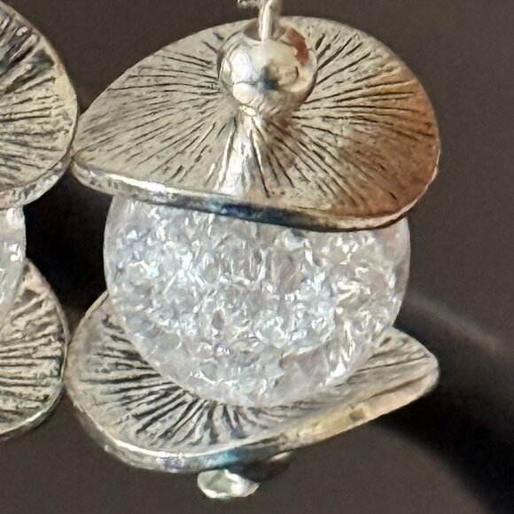 3/$17 Modern Design Abstract Cracked Quartz Pierced Earrings - Picture 4 of 4